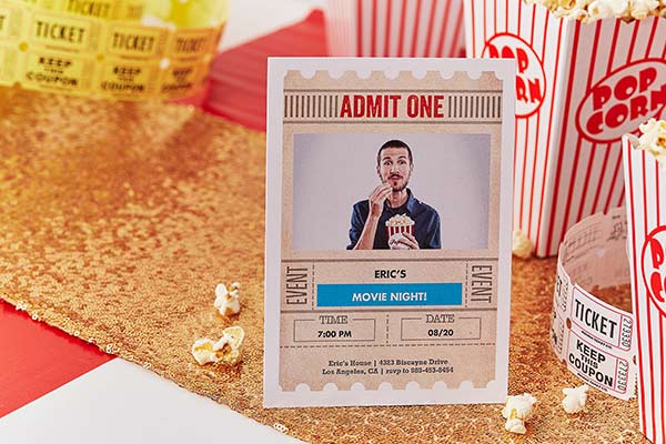 "Ticket to Fun" design photo invitation