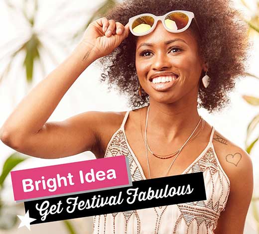 Bright idea, get festival fabulous, Soap and Glory makeup