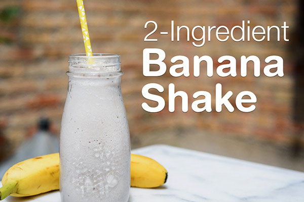 2-ingredient banana shake sitting on table 